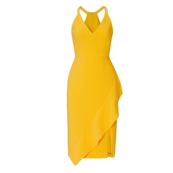 Harlyn Yellow Sheath Asymmetrical Dress - Picture 2 of 13